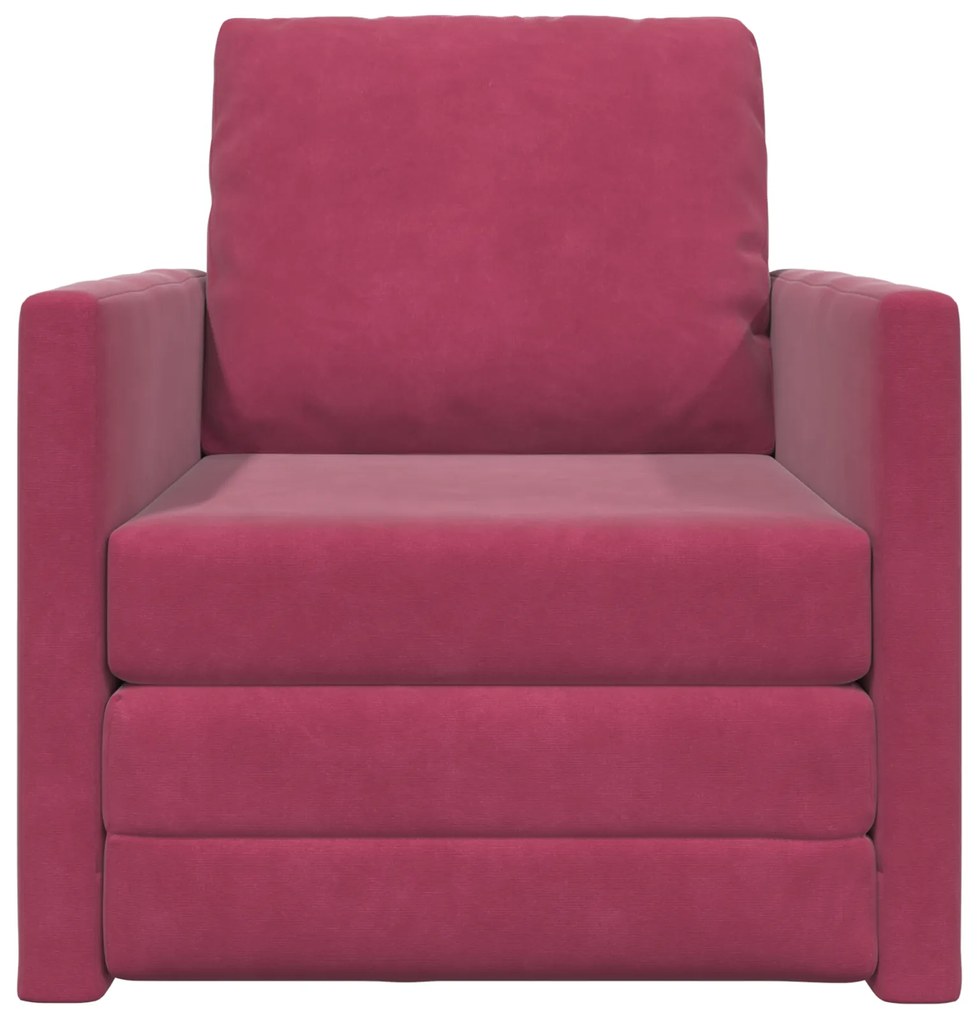 vidaXL Sofa Κρεβάτι 2 σε 1  Κρασιού Κόκκινο 74x77x81 εκ. Βαμβακερό