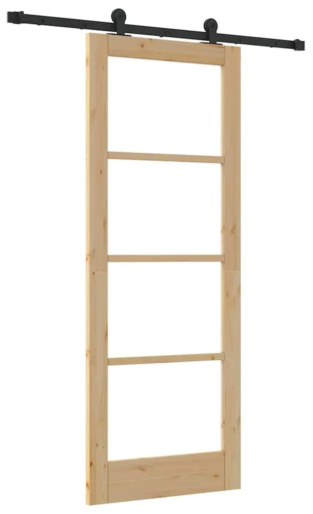 vidaXL Συρόμενη Πόρτα ORKDAL Καφέ 78 x 202 εκ. Ξύλο και μέταλλο