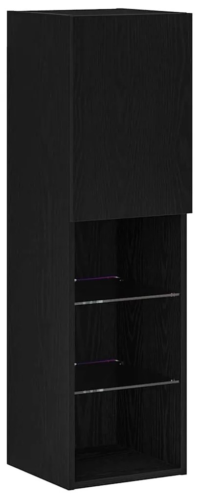 vidaXL Ντουλάπι TV Μαύρο 30.5 x 30 x 102 εκ Επεξεργασμένο ξύλο