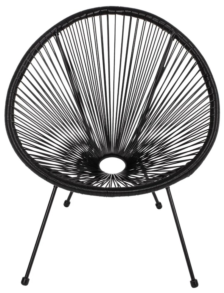 Σετ Κήπου Σαλόνι ACAPULCO 3 τεμ Μαύρο Μέταλλο - Rattan