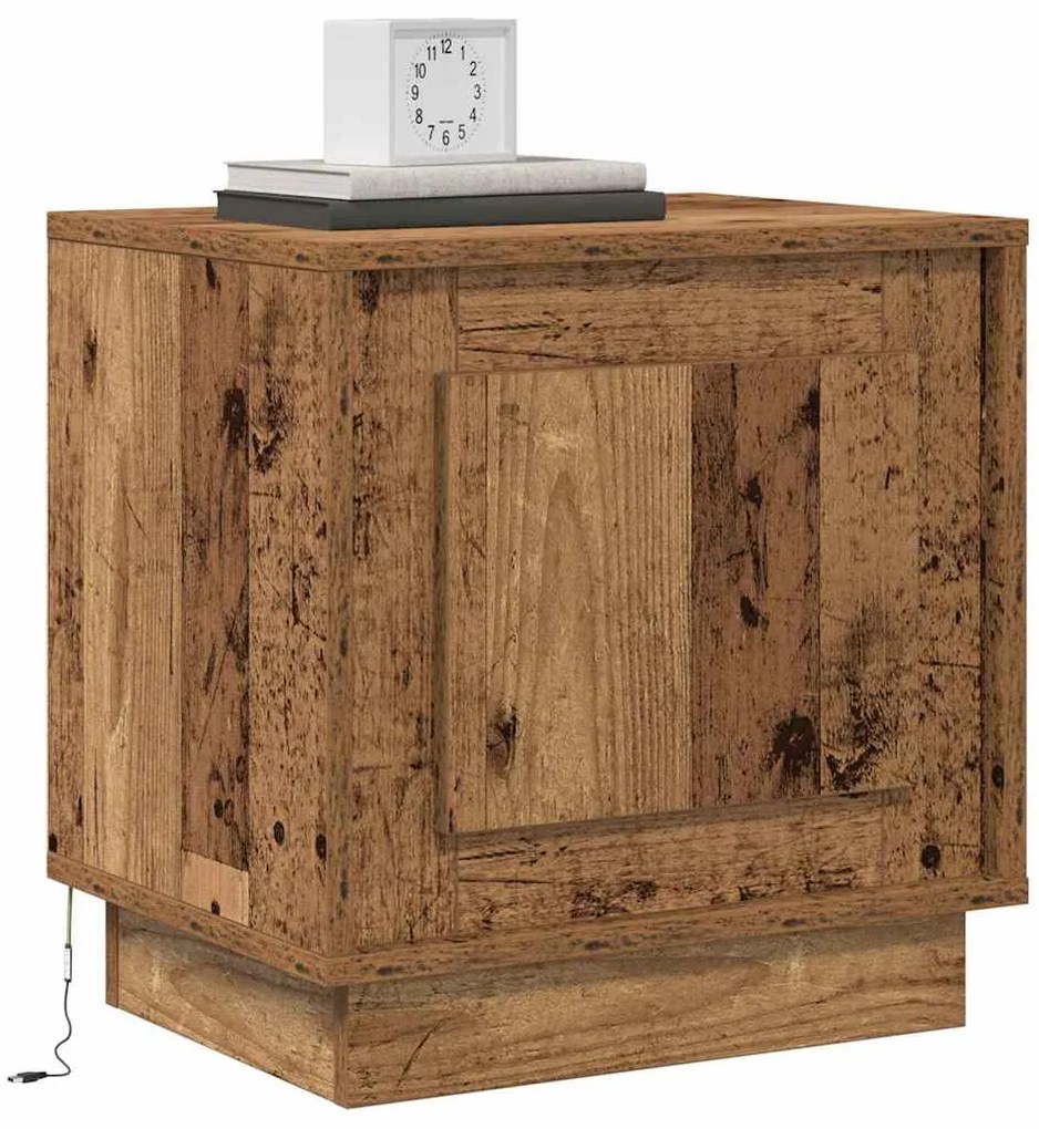 vidaXL Κομοδίνο 2 pcs Παλαιό ξύλο 44 x 34.5 x 45 εκ Επεξεργασμένο ξύλο