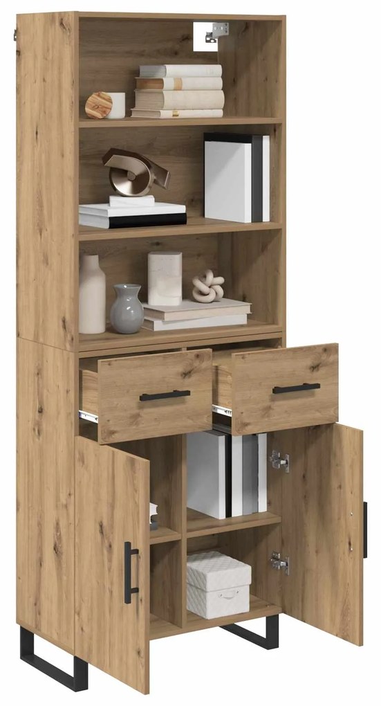 vidaXL Highboard Artisan Oak 69,5 x 34 x 180 εκ. Επεξεργασμένο ξύλο