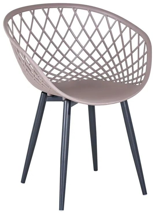 REX Πολυθρόνα Μέταλλο Βαφή Μαύρο, PP-UV Sand Beige (εκτός συσκευασίας)