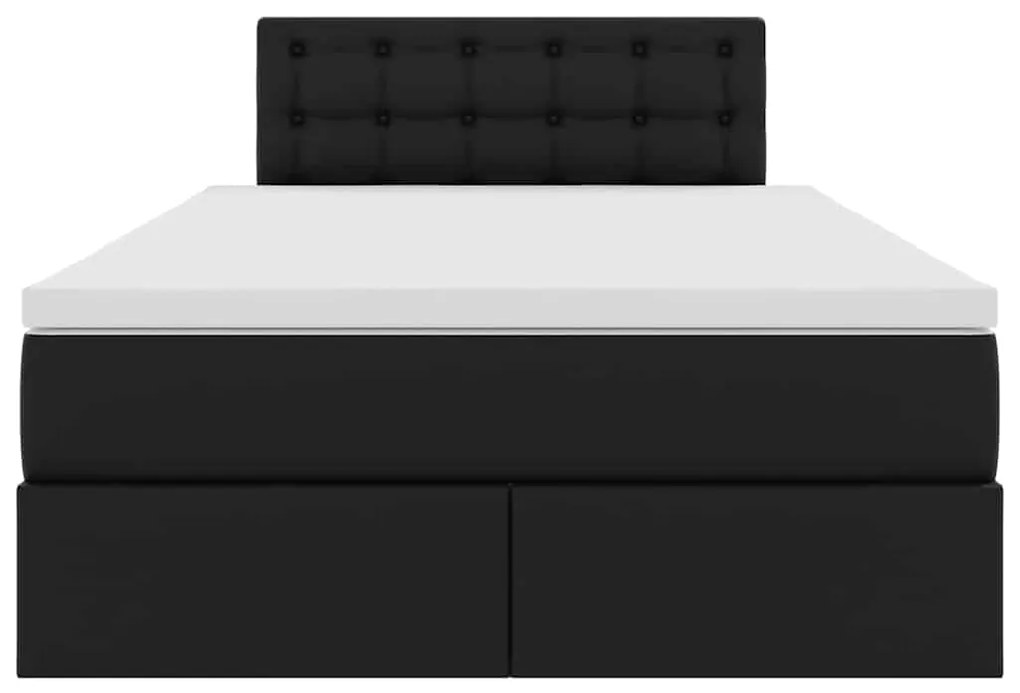 vidaXL Κρεβάτι Αποθήκης με στρώμα Μαύρο 120 x 190 cm Τεχνητό Δέρμα