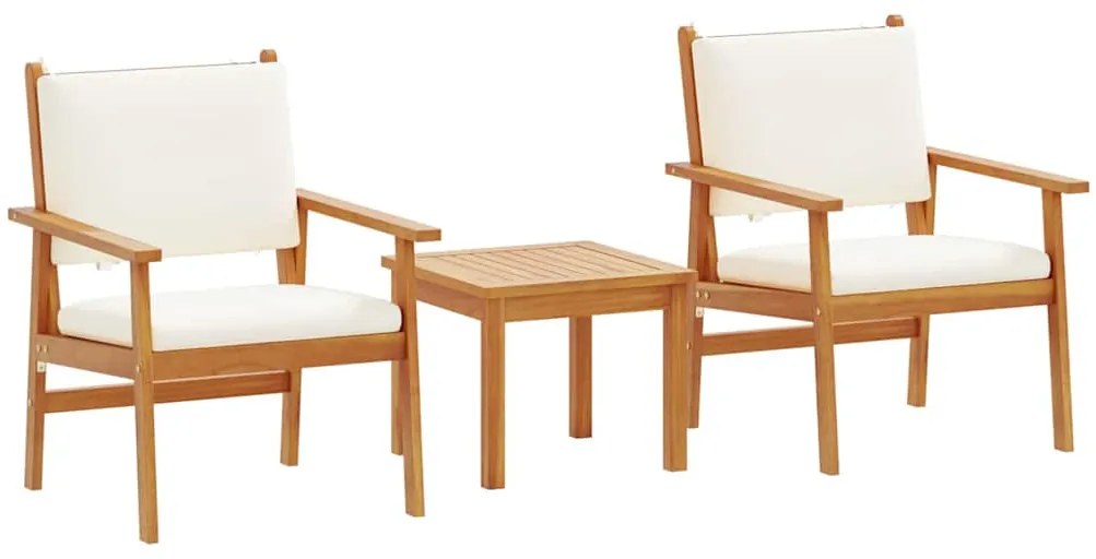 vidaXL Σετ Καναπέ Κήπου 3 pcs Καφέ 45 x 45 x 38 εκ. Μασίφ ξύλο ακακίας