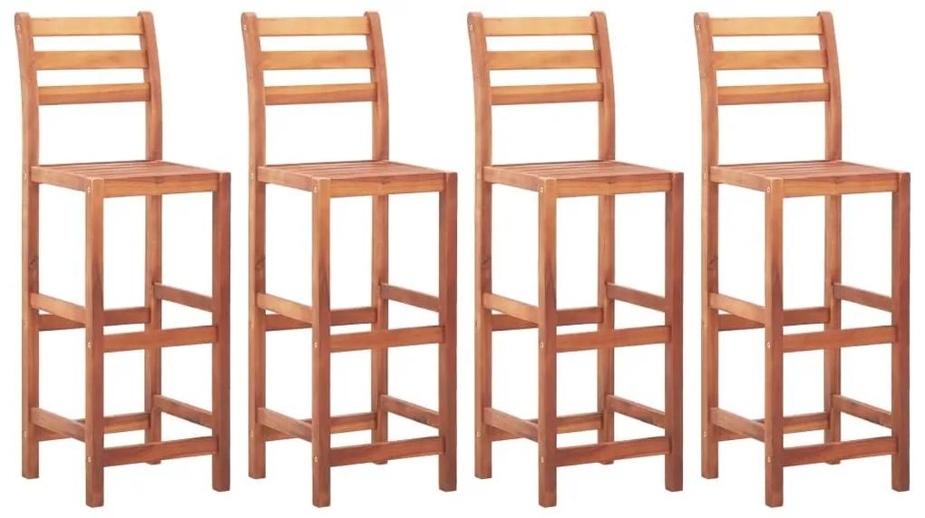 Καρέκλες Μπαρ 4 τεμ. από Μασίφ Ξύλο Ακακίας - Καφέ