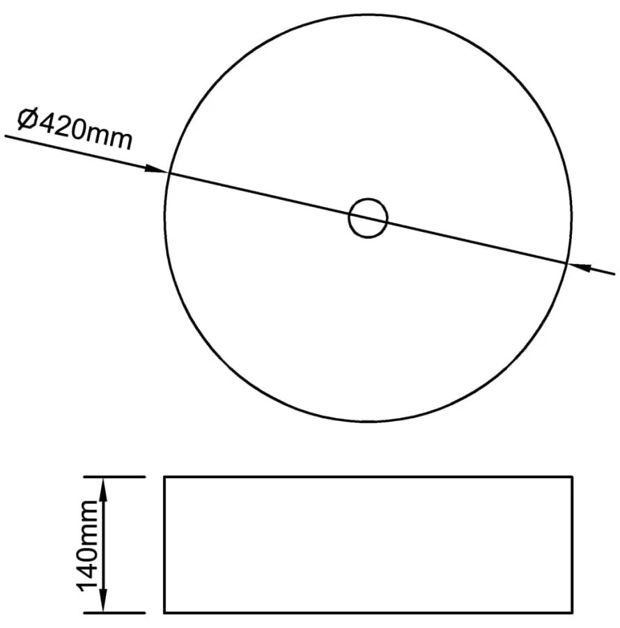 vidaXL Νιπτήρας Ασημί 42 x 14 εκ. Κεραμικός