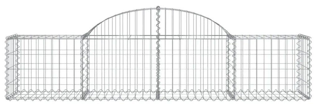 Συρματοκιβώτια Τοξωτά 4 τεμ. 200x50x40/60 εκ. Γαλβαν. Ατσάλι - Ασήμι