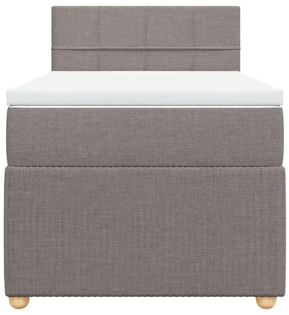 vidaXL Κρεβάτι Boxspring με Στρώμα Taupe 80x200 εκ. Υφασμάτινο