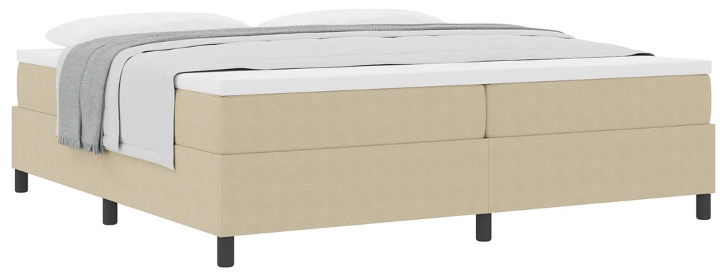 vidaXL Κρεβάτι Box Spring με στρώμα σε ανοιχτό πράσινο και γκρι, διαστάσεις 200 x 200 εκ. από κορντούρα