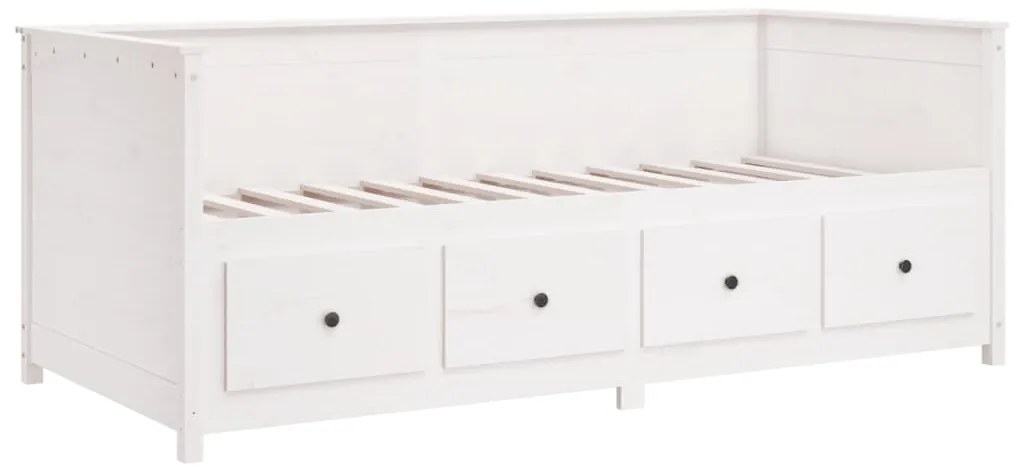 vidaXL Κρεβάτι ημέρας χωρίς στρώμα Λευκό 100x200 cm Στερεό ξύλο πεύκο