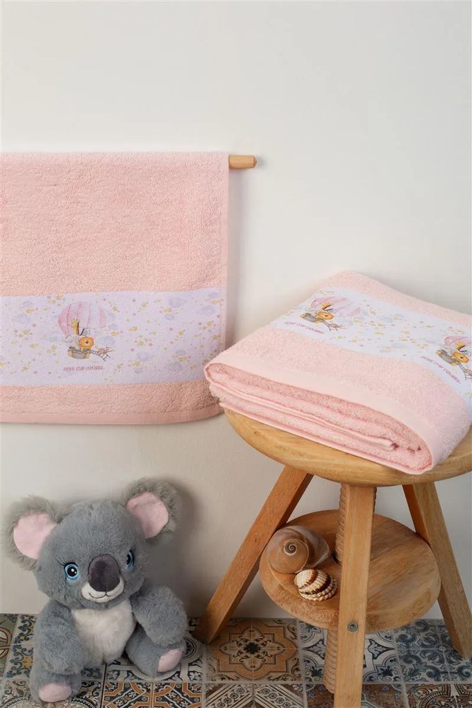 ΠΕΤΣΕΤΑ Με Ψηφιακή Εκτύπωση Σετ 2 τεμ bebe Balloon 65 30X50,70X140 Ροζ 100% Cotton - DIMcol