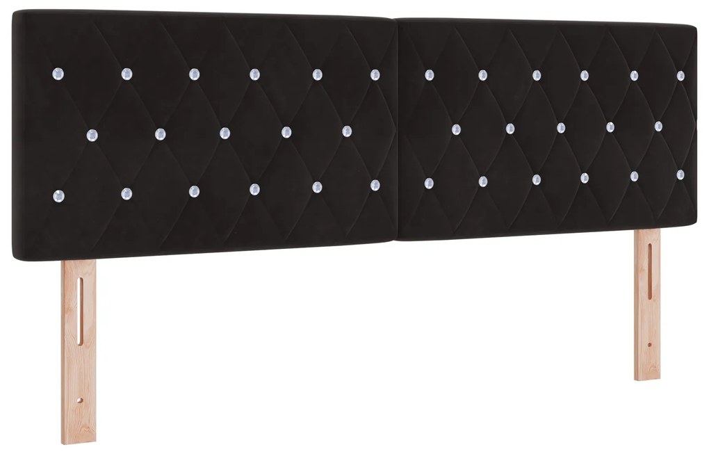 vidaXL Κρεβάτι Box Spring με Στρώμα Μαύρο 160x200 εκ. Βελούδο