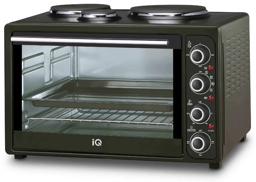 Iq Ηλεκτρικό Φουρνάκι 45lt Με 3 Εστίες Kc-1241 Black
