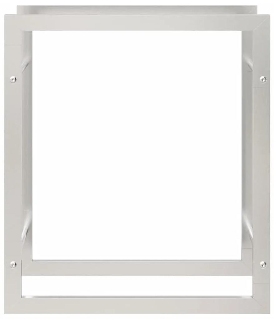 Ραφιέρα Καυσόξυλων 50 x 28 x 56 εκ. από Ανοξείδωτο ατσάλι - Ασήμι
