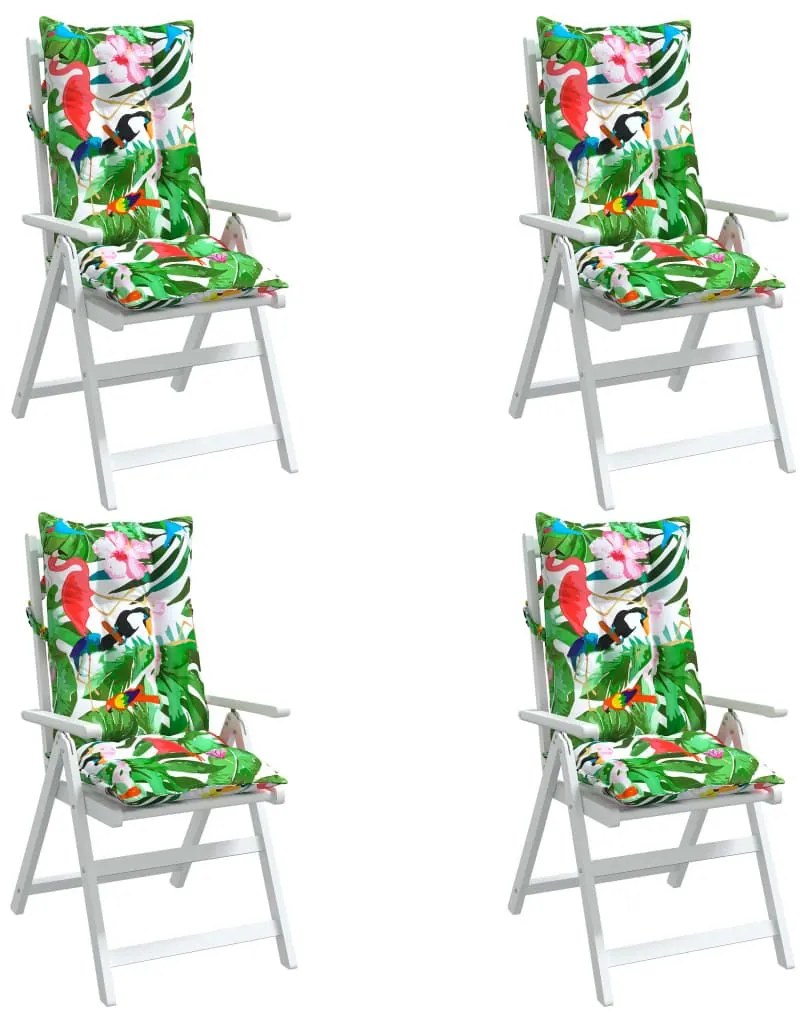 Μαξιλάρια Καρέκλας με Ψηλή Πλάτη 4 τεμ. Πολύχρωμα Ύφασμα Oxford - Πολύχρωμο