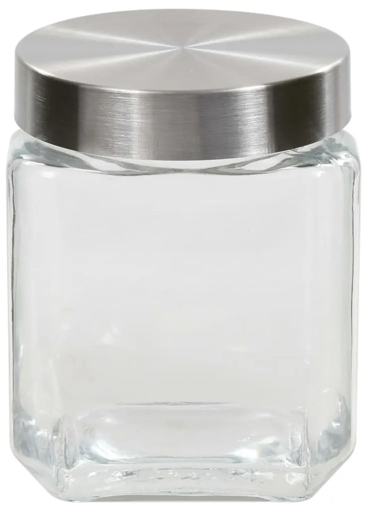 vidaXL Βάζα Αποθήκευσης 6 τεμ. 1200 ml με Ασημί Καπάκι