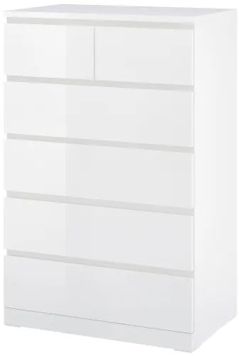 MALM συρταριέρα με 6 συρτάρια/γυαλιστερό, 80x123 cm 904.811.70