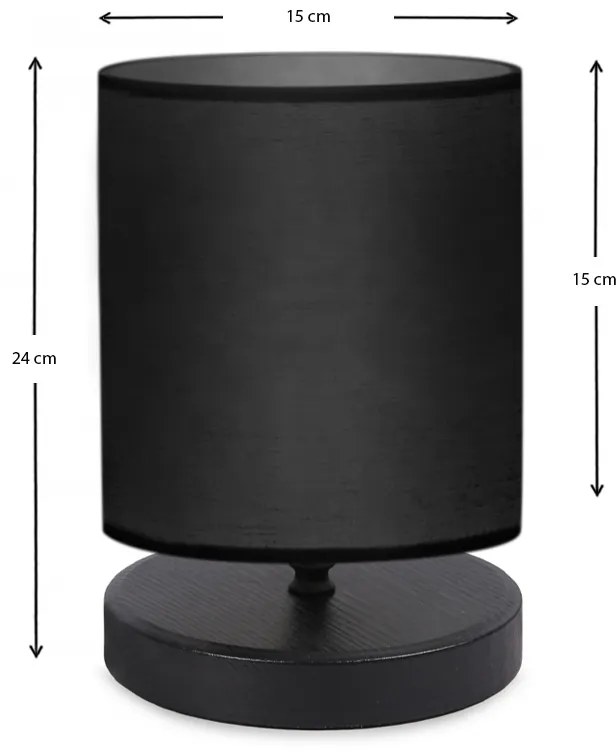 Φωτιστικό επιτραπέζιο Hassard Megapap ύφασμα/Mdf χρώμα καφέ/μαύρο 15x16x22εκ.
