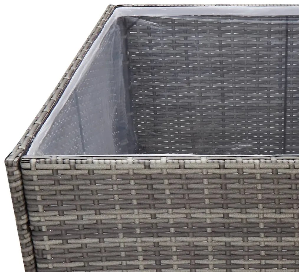 vidaXL Ζαρντινιέρα Κήπου Γκρι 80 x 80 x 80 εκ. από Συνθετικό Ρατάν