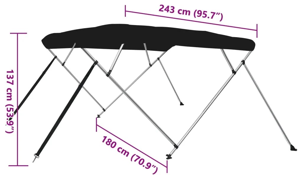 ΤΕΝΤΑ ΣΚΑΦΟΥΣ ΜΕ 4 ΑΨΙΔΕΣ ΜΑΥΡΗ 239X184X131 ΕΚ. 94810