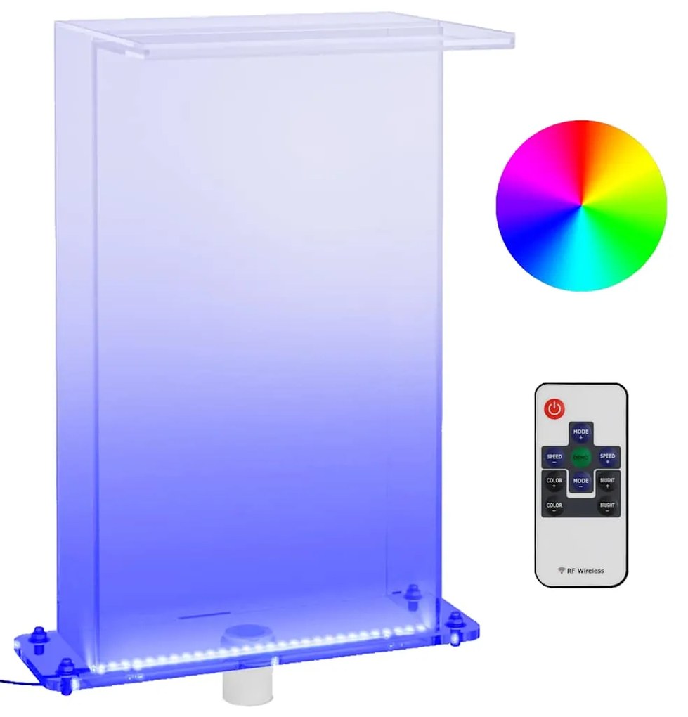 vidaXL Σιντριβάνι Πισίνας με RGB LED 51 εκ. Ακρυλικό