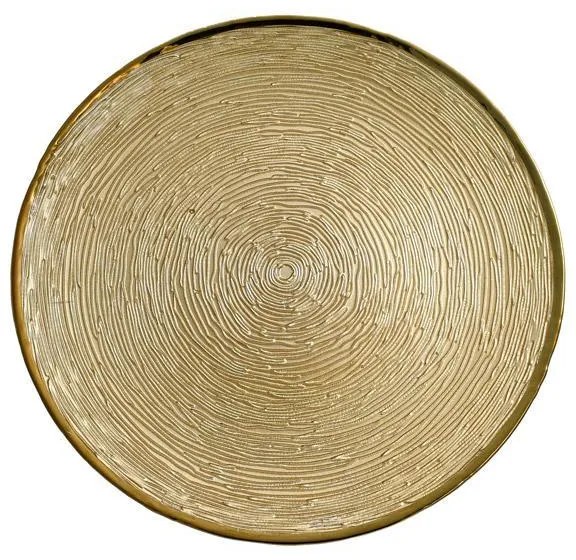 Πιατέλα Γυάλινη Στρογγυλή FL329 Fylliana Χρυσο 26x26x2 εκ. 26x26x2 εκ.