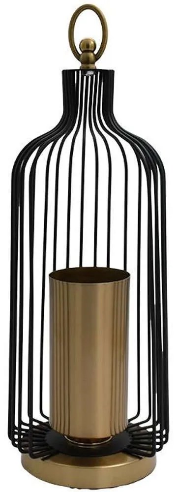 Κηροπήγιο 374-124-014 17x17x50cm Black-Bronze Metal