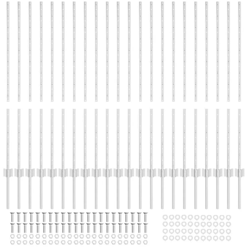 vidaXL Πό posts φράχτη 44 pcs Ασημί Επικαλυμμένος Χάλυβας