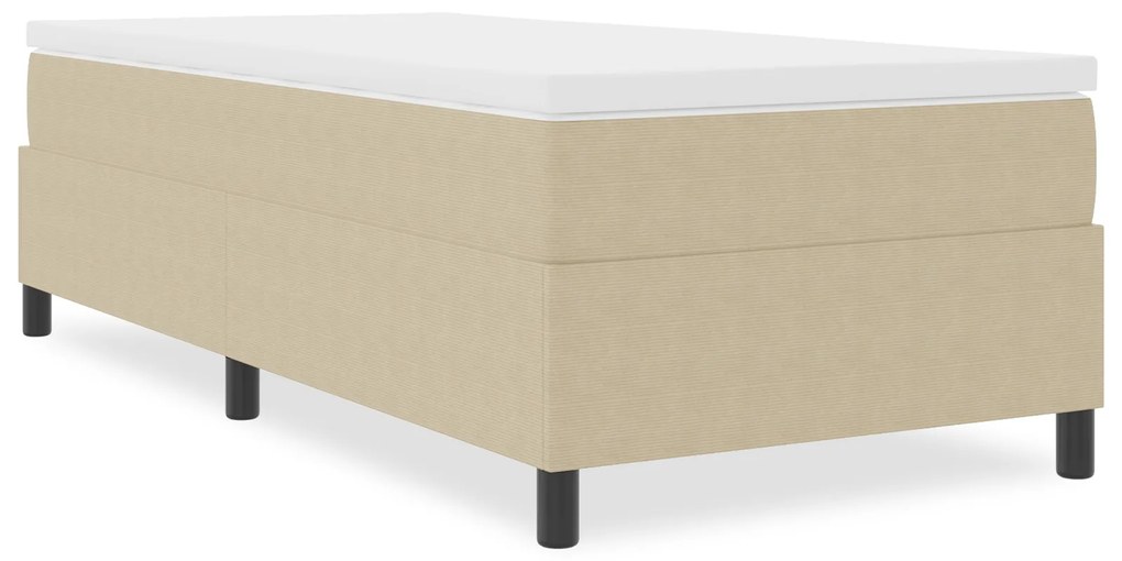 vidaXL Κρεβάτι Box Spring Ανοιχτό Πράσινο Γκρι 90x200 εκ Ύφασμα Κορντουρόι