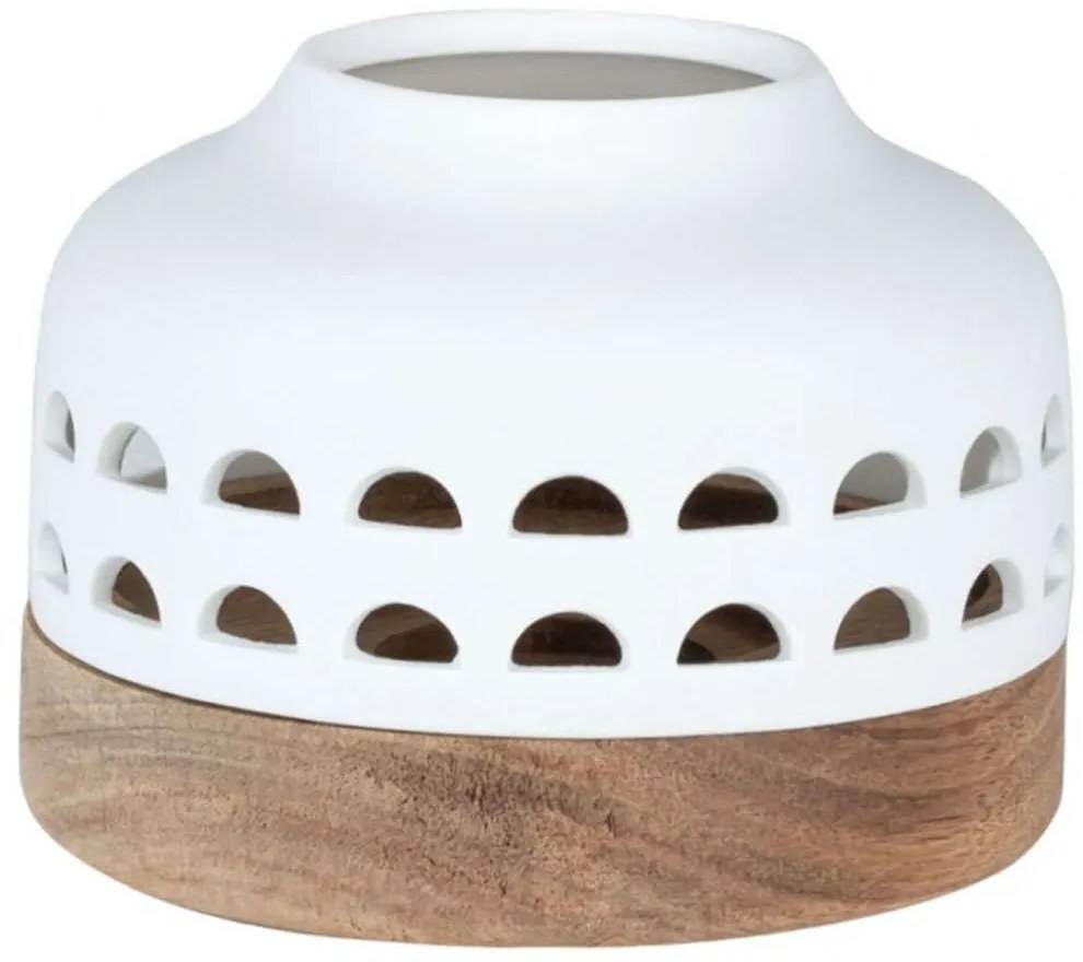 Κηροπήγιο Για Ρεσώ Lantern RD0016794 12x9,5cm Natural-White Raeder Πορσελάνη
