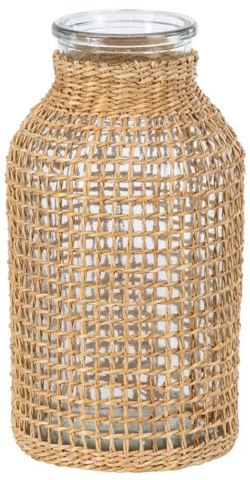 Βάζο Mandy 35620 Φ10,5x20cm Natural GloboStar Γυαλί,Bamboo