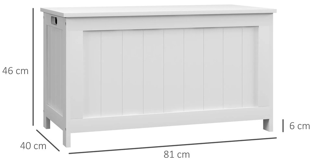 HOMCOM Κουτί αποθήκευσης, Σεντούκι παιχνιδιών, MDF, 2 λαβές, 81 x 40 x 46 cm, Λευκό