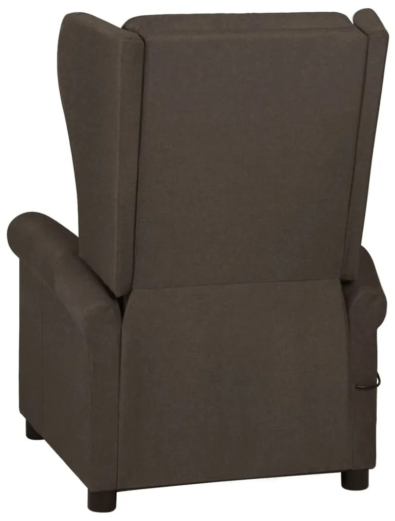 vidaXL Πολυθρόνα Μασάζ Σκούρο Καφέ Υφασμάτινη
