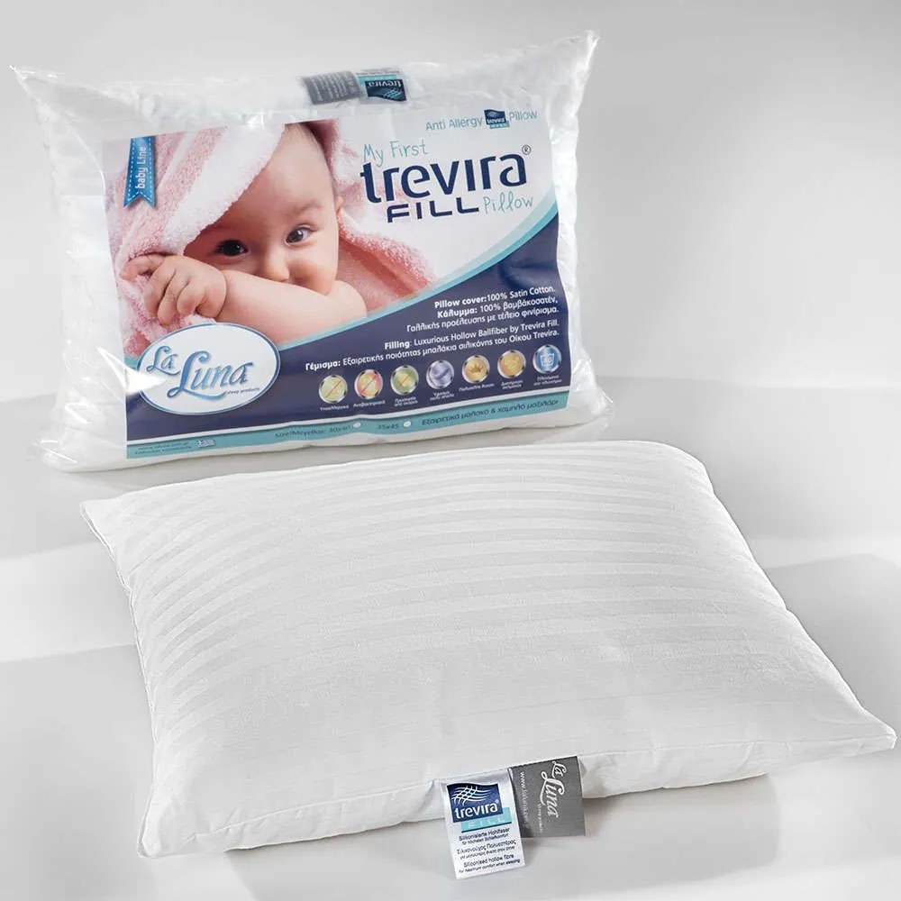 Μαξιλάρι Ύπνου Βρεφικό My First Trevira Pillow White La Luna 100% Βαμβακοσατέν