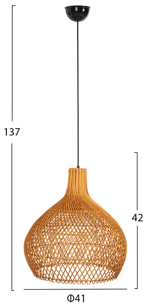 ΦΩΤΙΣΤΙΚΟ ΟΡΟΦΗΣ ΚΡΕΜΑΣΤΟ HM7881 RATTAN ΣΕ ΦΥΣΙΚΟ ΧΡΩΜΑ Φ41x42Υεκ. - 0535082 - HM7881