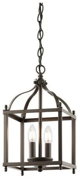 Κρεμαστό Φωτιστικό Οροφής 2xE14  Φανάρι  Larkin Elstead Lighting-KL-LARKIN-P-S-OZ-Μπρονζέ KL-LARKIN-P-S-OZ