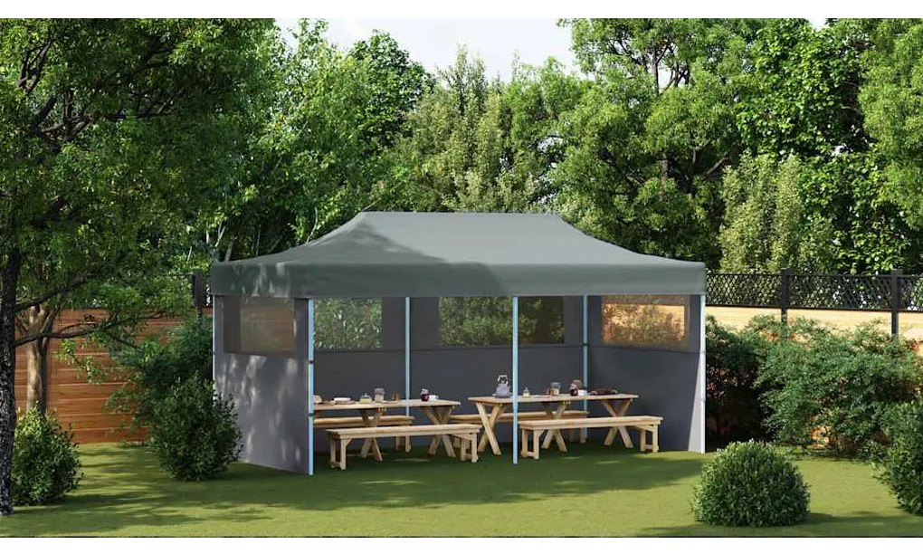 vidaXL Τέντα Εκδηλώσεων με Τοιχώματα Πτυσσόμενη Pop-Up Ανθρακί 3x6 μ.