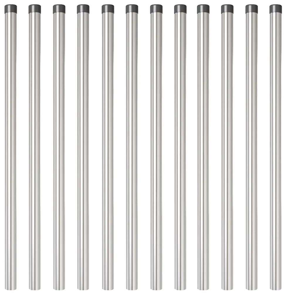 vidaXL Πό posts φράχτη 12 pcs Ασημί 110 cm Ατσάλι με Επικάλυψη Πούδρας