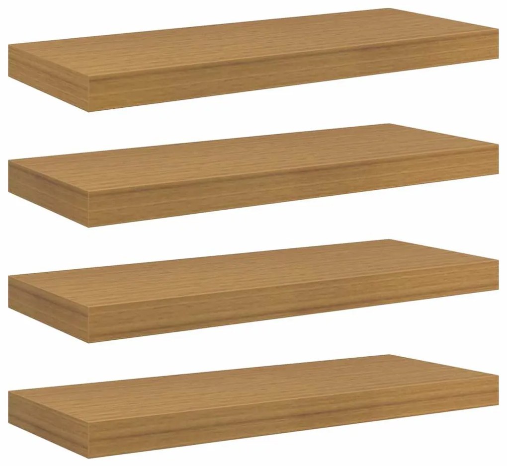 vidaXL Ράφι Τοίχου 4 pcs Μπεζ 50 x 23 x 4 εκ. Επεξεργασμένο ξύλο