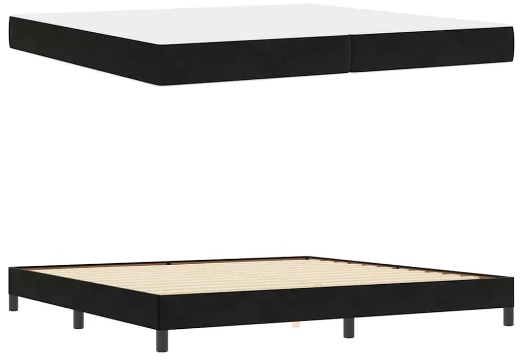 vidaXL Κρεβάτι box spring με στρώμα Μαύρο 200 x 200 cm Βελούδο