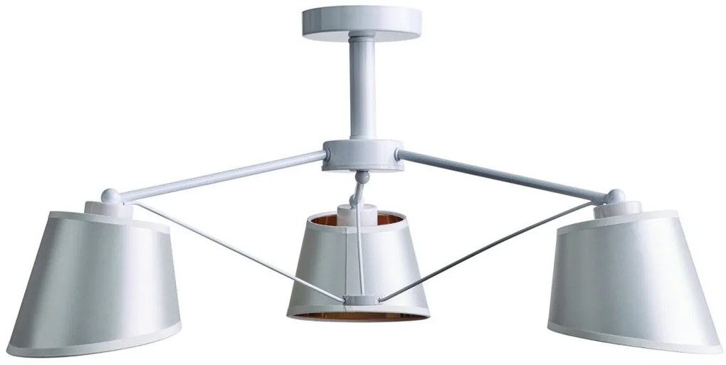 Πλαφονιέρα Φωτιστικό Οροφής 3xΕ27 Arkolight-1654-1/3-Λευκό-Χρυσό 1654-1/3