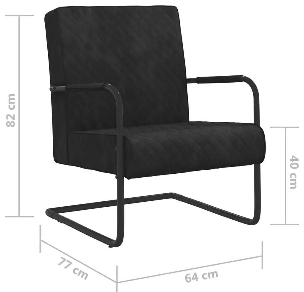 Καρέκλα «Πρόβολος» Μαύρη Βελούδινη - Μαύρο