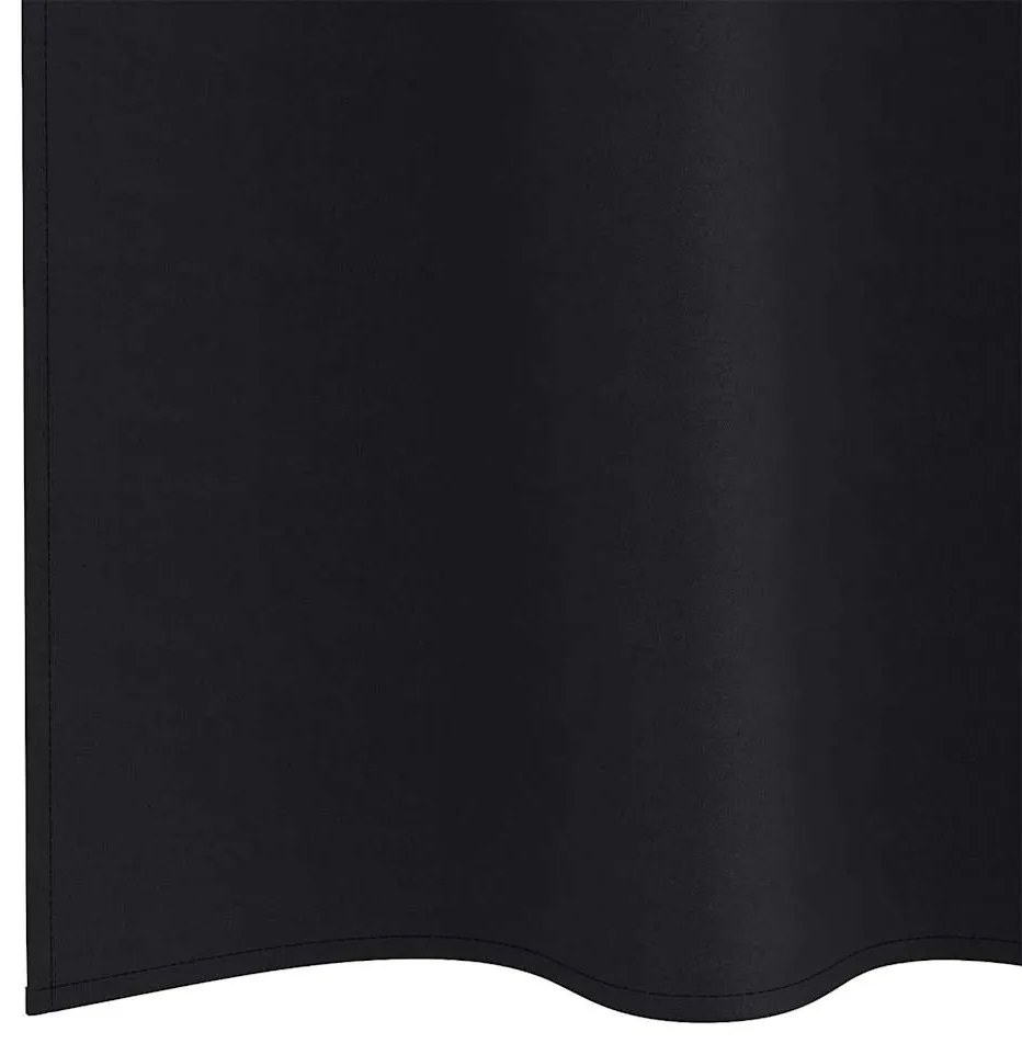 vidaXL Κουρτίνες με κουρτίνες 2 pcs Μαύρο 140x140cm Πολυεστέρας