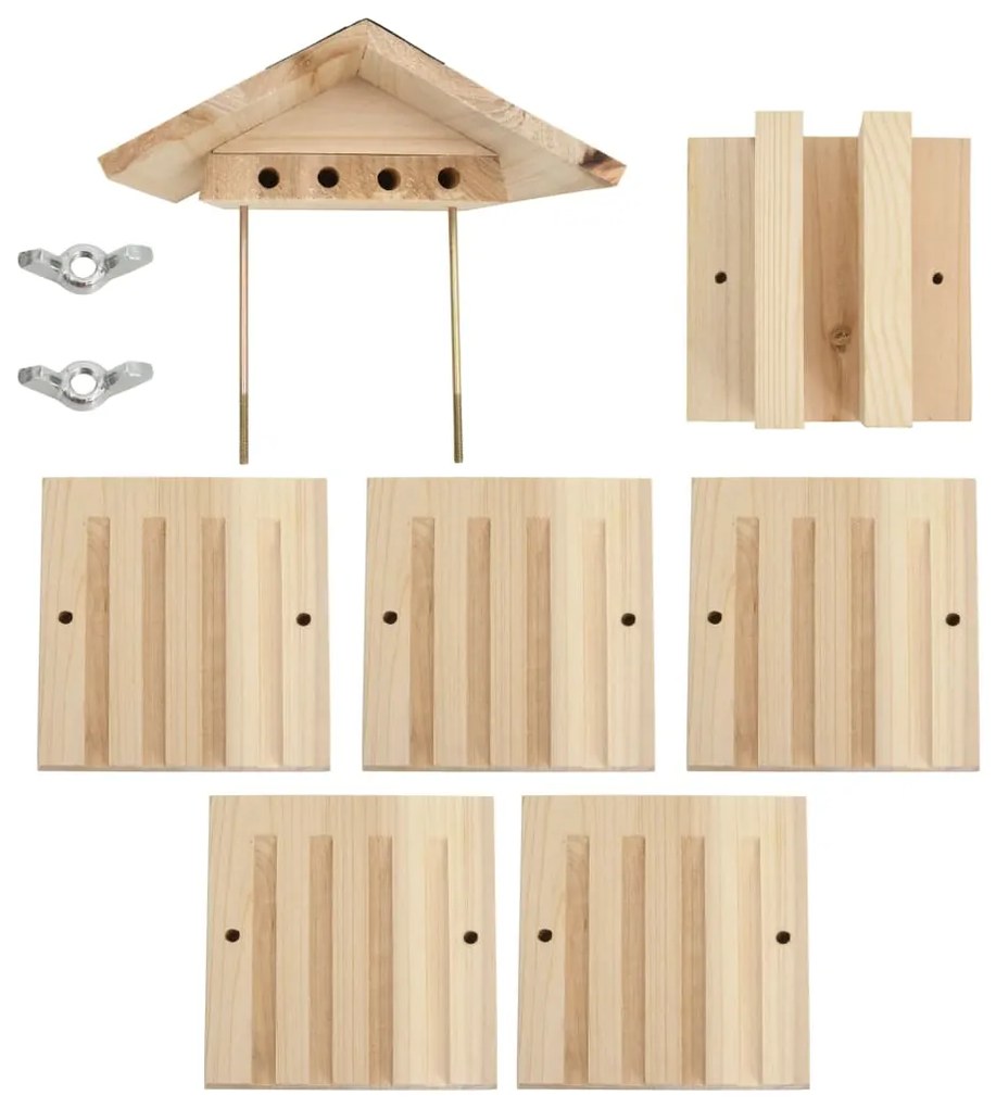 vidaXL Ξενοδοχείο Μελισσών 22 x 20 x 20 εκ. από Μασίφ Ξύλο Ελάτης