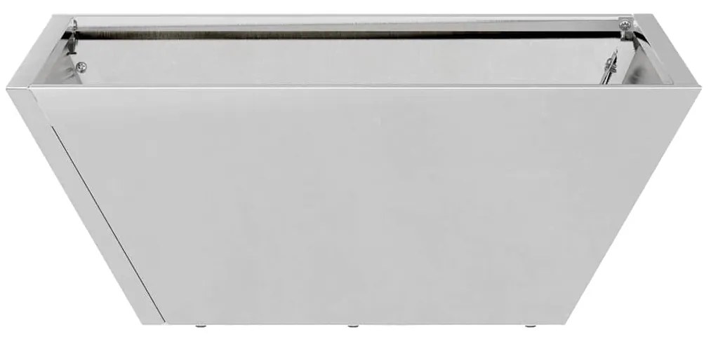 vidaXL Γλάστρα Κήπου Ασημί 40 x 40 x 15 cm Επικαλυμμένος Χάλυβας