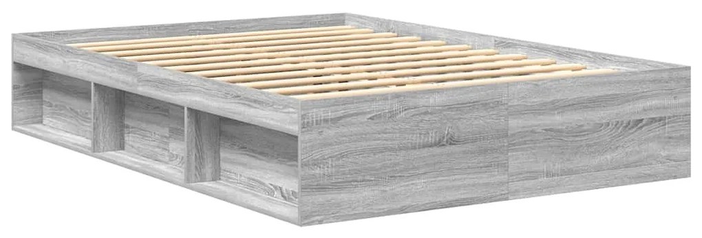 vidaXL Πλαίσιο Κρεβατιού Γκρι Sonoma 140 x 200 εκ.