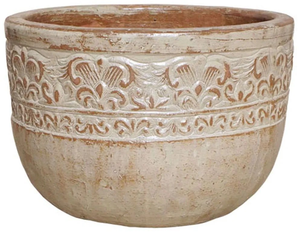 Κασπώ Πήλινο 06-00-21275-M Φ42x29cm Ecru-Terracotta Marhome Clay