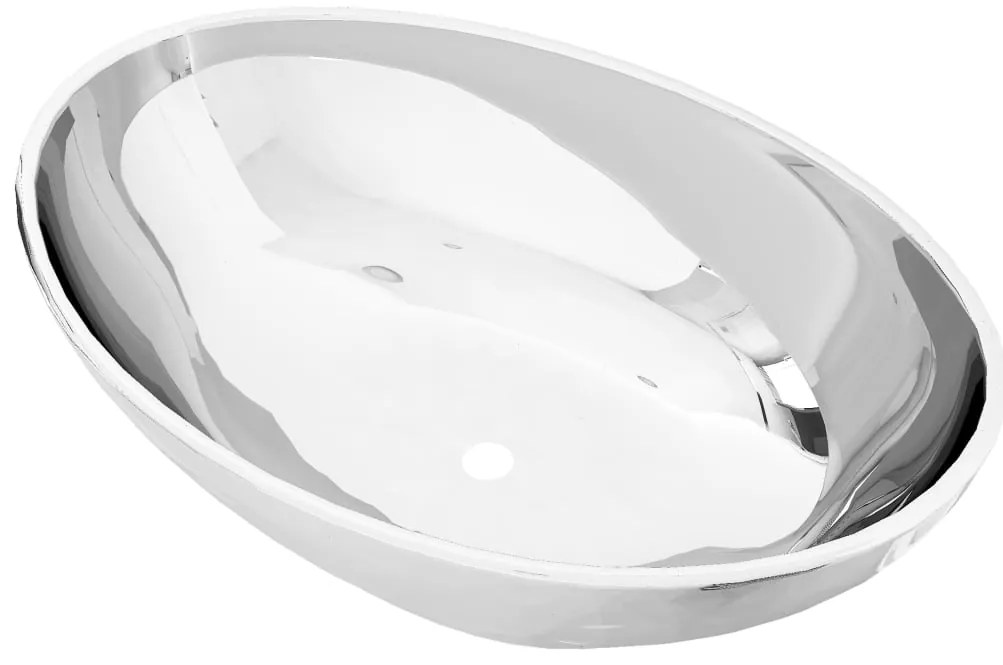 vidaXL Νιπτήρας Ασημί 40 x 33 x 13,5 εκ. Κεραμικός