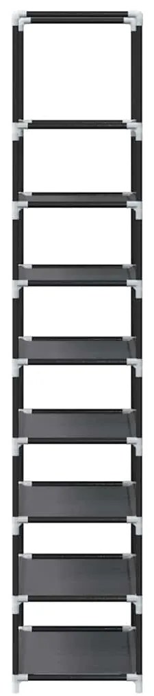 Ράφι παπουτσιών 8-βαθμίδων μαύρο 44x28x145cm μη υφασμένο ύφασμα - Μαύρο